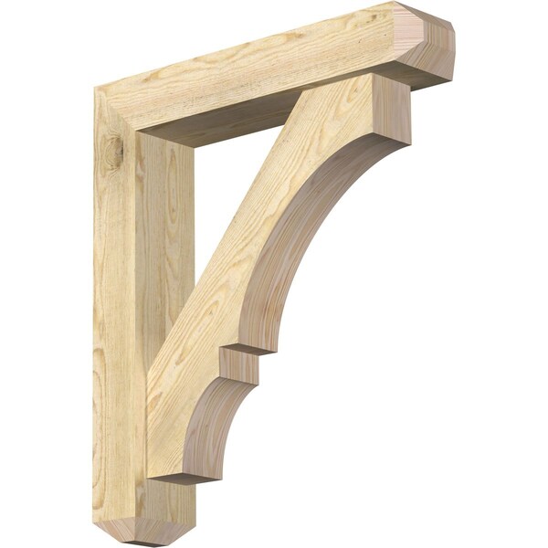 Ekena Millwork Balboa Craftsman Rough Sawn Bracket w/ Offset Brace, Douglas Fir, 6"W x 28"D x 32"H BKT0604X28X32BOA04RDF - main